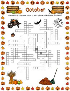 october crossword puzzle